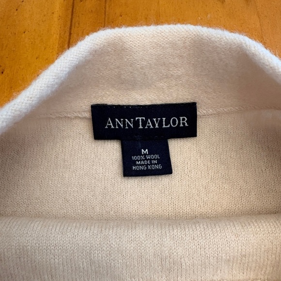 Ann Taylor Cream Turtleneck Sweater - Picture 2 of 5